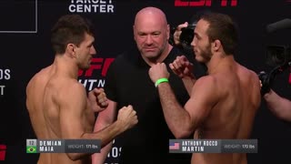 Взвешивание UFC Миннеаполис: Демиан Майя vs Тони Мартин